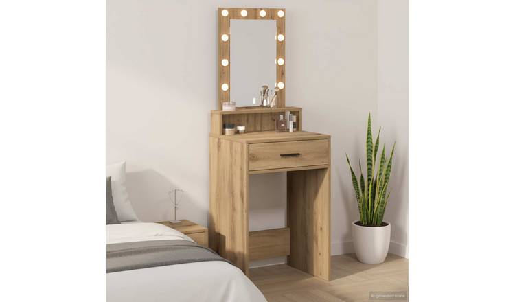 Walplus 1 Drawer Engineered Wood Dressing Table - Brown - 50 x 41 x 140 cm