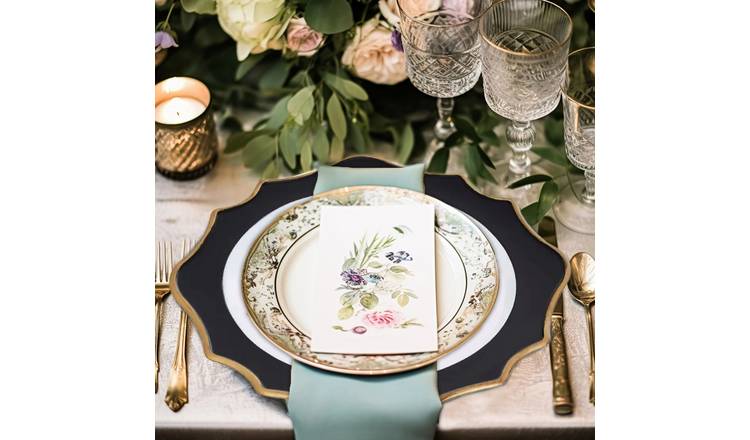 Orsina Dia Scalloped Charger Plate - White And Black