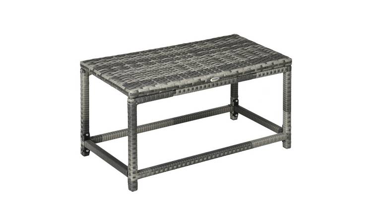 Outsunny Rattan Garden Coffee Table - Grey