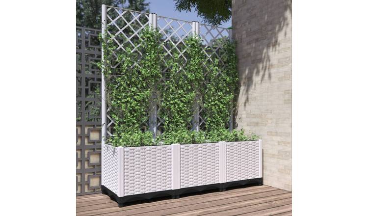 Walplus Polypropylene Garden Planter - White - 120 x 40 x 136 cm