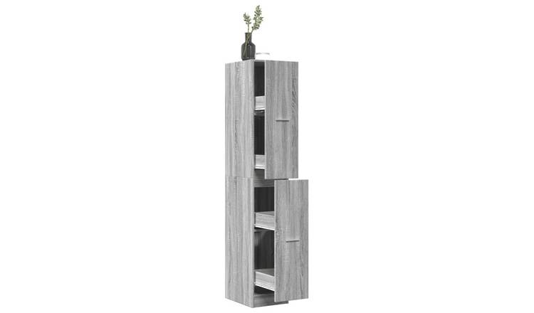 Walplus Engineered Wood Cabinet - Grey and Oak - 30 x 41 x 174.5 cm