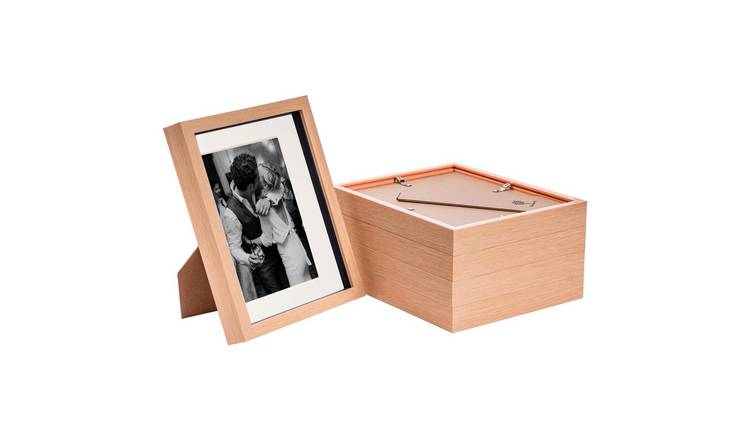 Nicola Spring 3D Box Photo Frames - 8 x 10" with Mount - Set of 5 - Light Wood