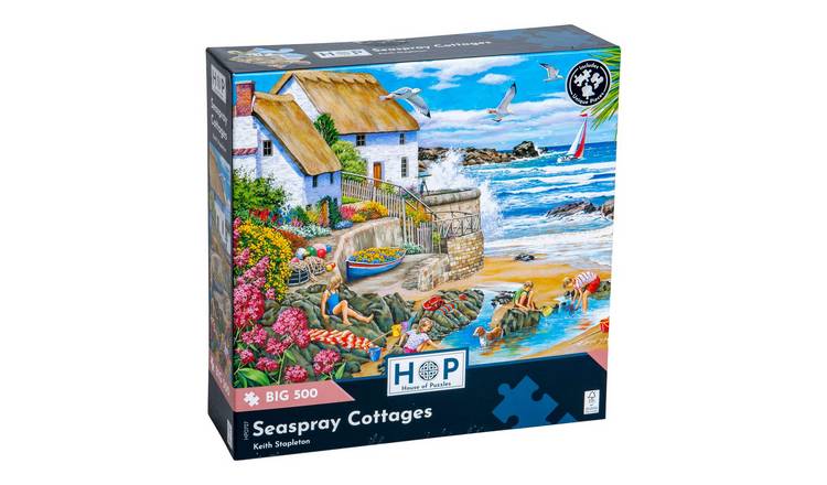 The House of Puzzles Seaspray Cottages BIG 500 Piece Jigsaw Puzzle
