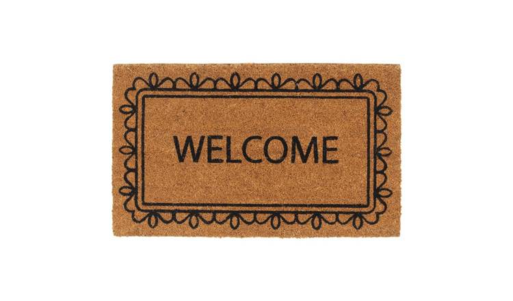 Walplus 16 mm Thick Coir Welcome Door Mat - Natural - 45 x 75 cm