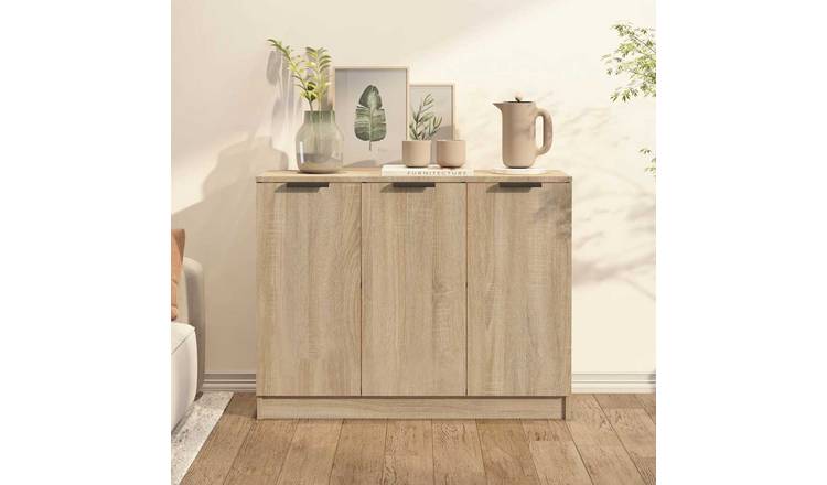 Walplus Engineered Wood Sideboard - Sonoma Oak - 90.5 x 30 x 70 cm