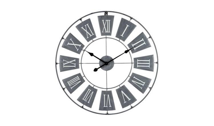 Orsina Vitus 70cm Dia Metal Small Wall Clock - Grey
