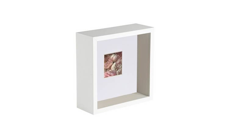 Nicola Spring 6" x 6" White 3D Deep Box Photo Frame 2" x 2" Mount