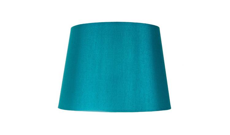 Happy Homewares Medium Drum in Sleek Teal Faux Silk Fabric Lampshade - 30cm