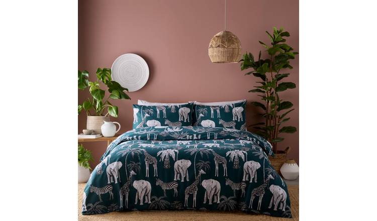 Portfolio Home Wild Safari Green Duvet Cover Set - Double