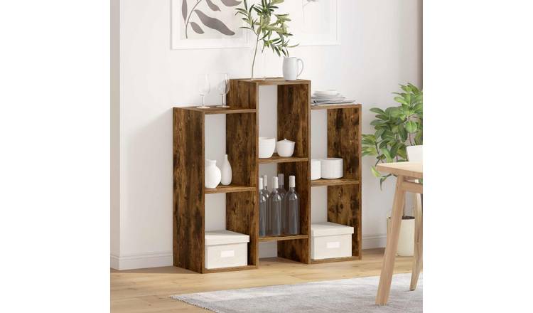 Walplus 3 Shelf Sideboard - Smoked Oak - 90 x 30 x 90 cm