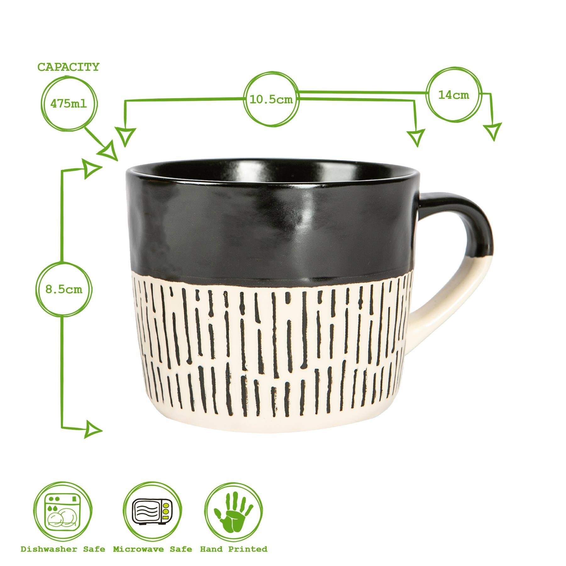 Nicola Spring Ceramic Dipped Dash Coffee Mugs - 475ml - 6 Colours - Image 3
