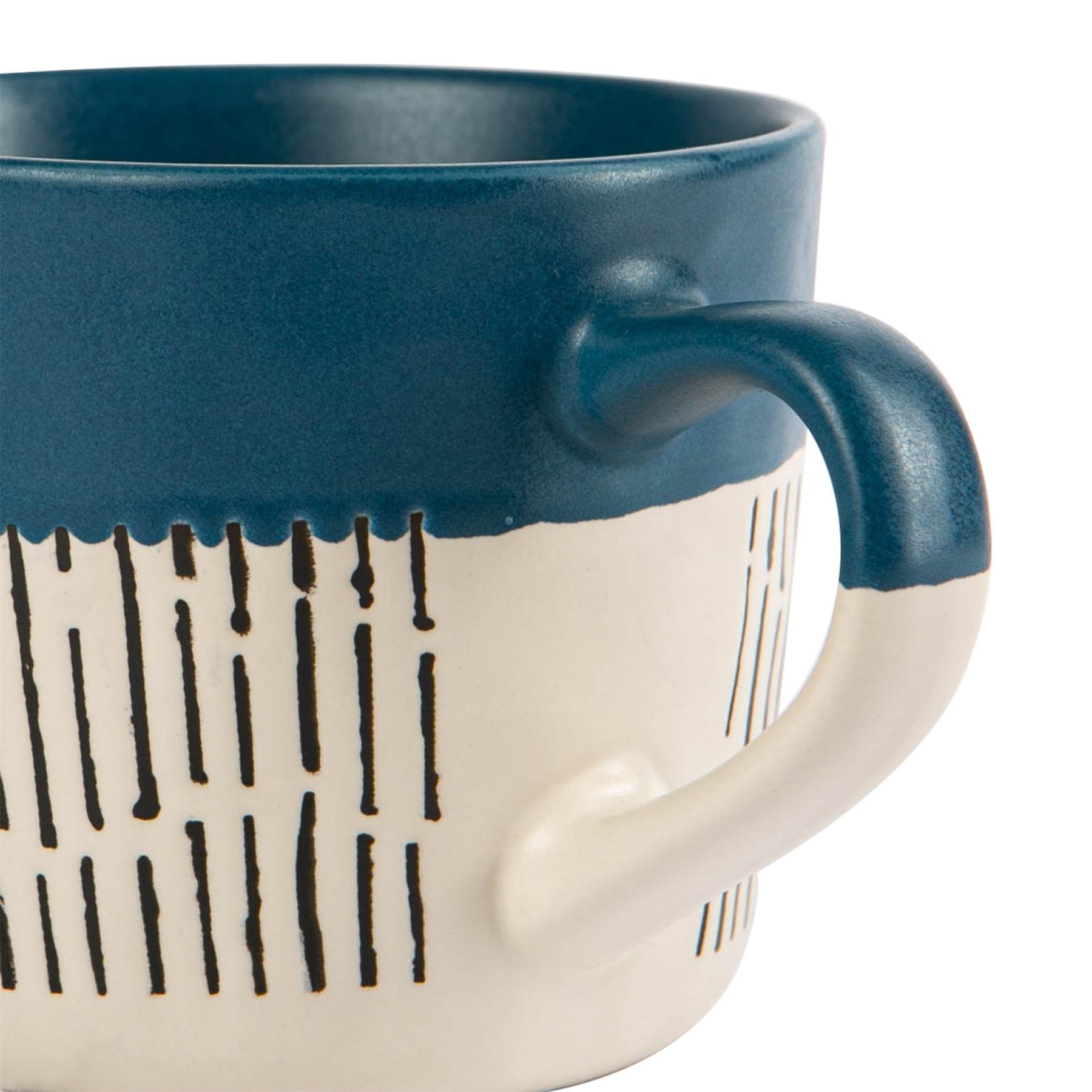 Nicola Spring Ceramic Dipped Dash Coffee Mugs - 475ml - 6 Colours - Image 4
