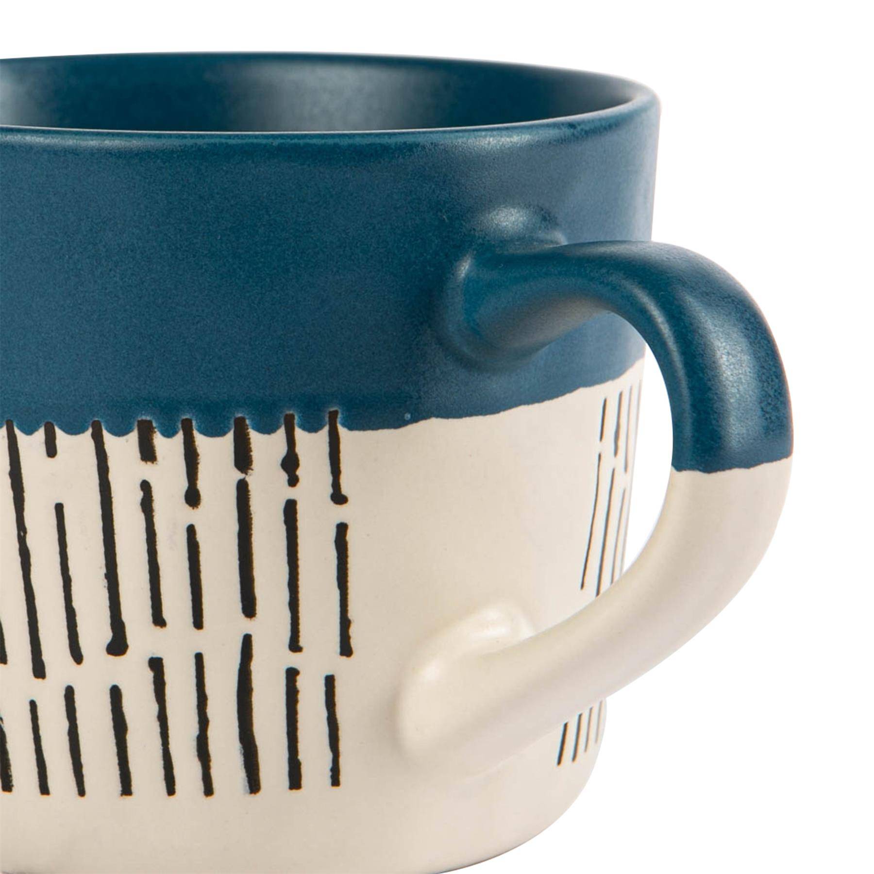 Nicola Spring Ceramic Dipped Dash Coffee Mugs - 475ml - 6 Colours - Image 4