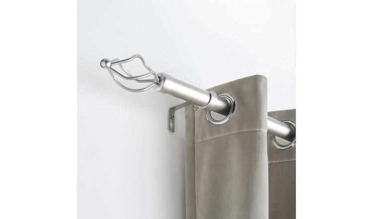 OHS 28mm Twist Extendable Curtain Pole 120-220cm - Silver