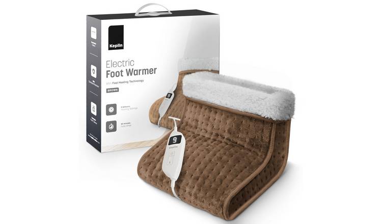 Keplin Fleece Lined 9 Heat Setting Electric Foot Warmer - Brown