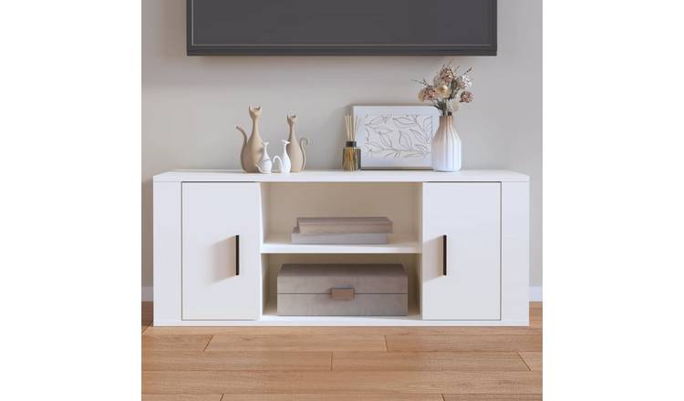Walplus Engineered Wood TV Cabinet - White - 100 x 35 x 40 cm