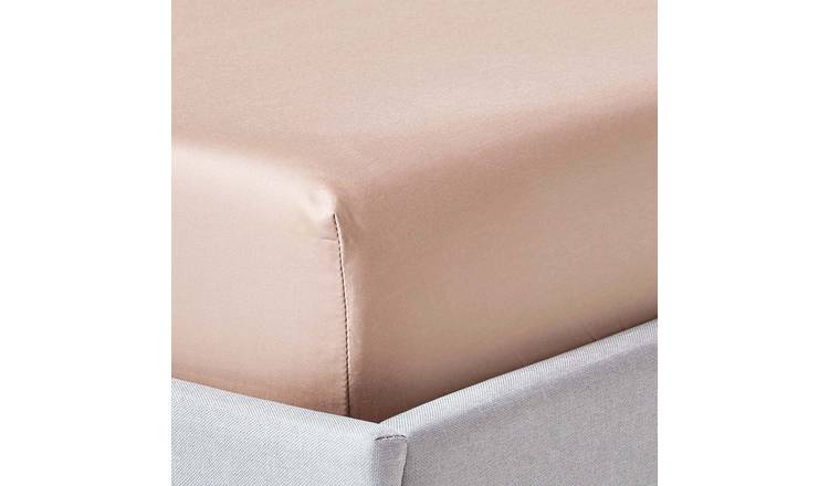 Homescapes Egyptian Cotton Mink Sateen Fitted Sheet - Single