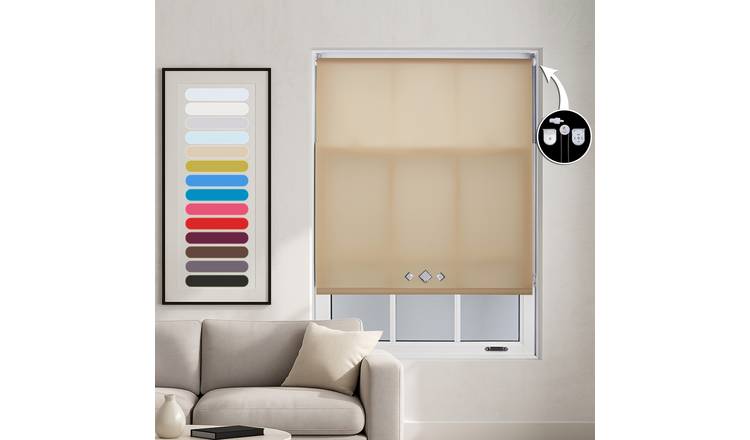 Furnished Cappuccino Daylight Roller Blind Diamond Eyelets - 185 x 165cm