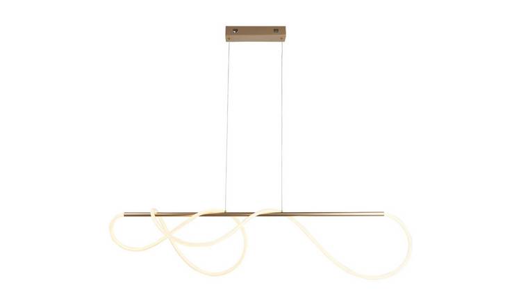 Loops Direct Steel and Silicone Linear Ceiling Pendant - Satin Gold
