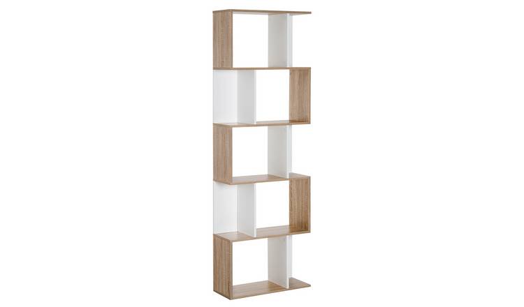HOMCOM Wooden Freestanding Storage Bookcase with Shelf - Natural Wood