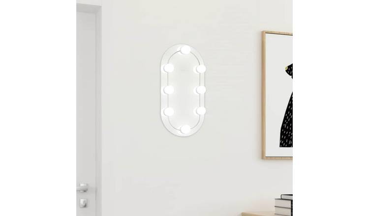 Walplus LED Oval Wall Mirror - Silver - 40 x 20 cm