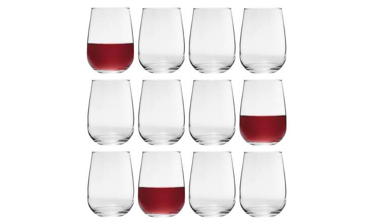 LAV Gaia Extra Large Stemless Wine Glasses -  Clear - Pack of 12