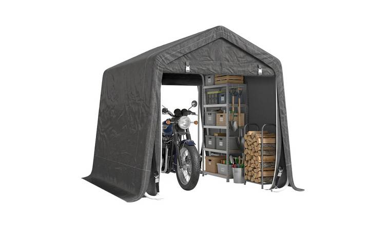 Outsunny Waterproof Bike Tent with Double Zipper Door - Dark Grey