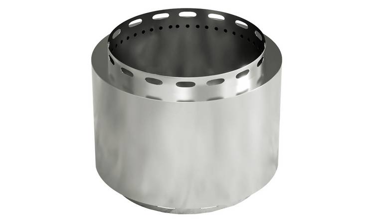 Outsunny 48.5cm Portable Steel Smokeless Wood Burning Fire Pit – Silver