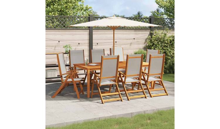 Walplus 8 Piece Wood Folding Chairs - Brown - 57 x 72 x 109 cm