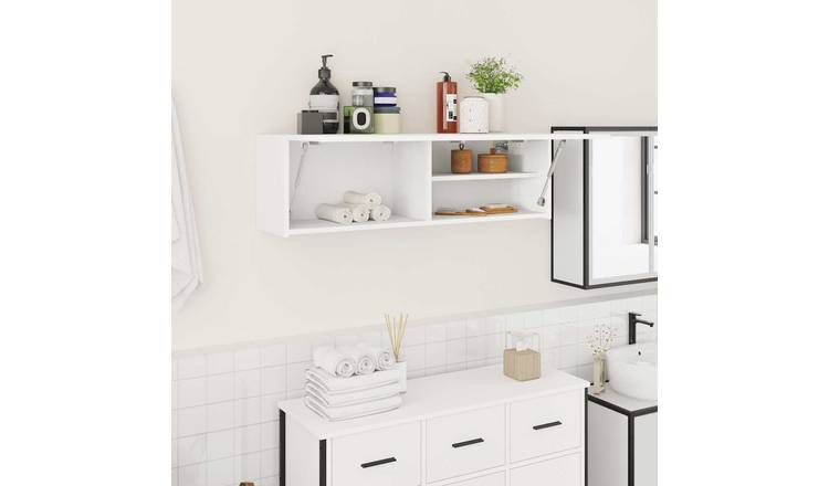 Walplus Engineered Wood Bathroom Wall Cabinet - White - 100 x 25 x 30 cm