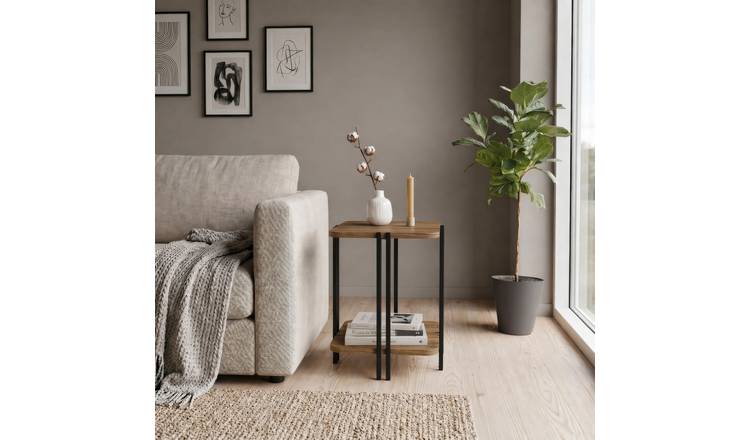 Decortie Notus 2-Tier Side Table - Oak Effect