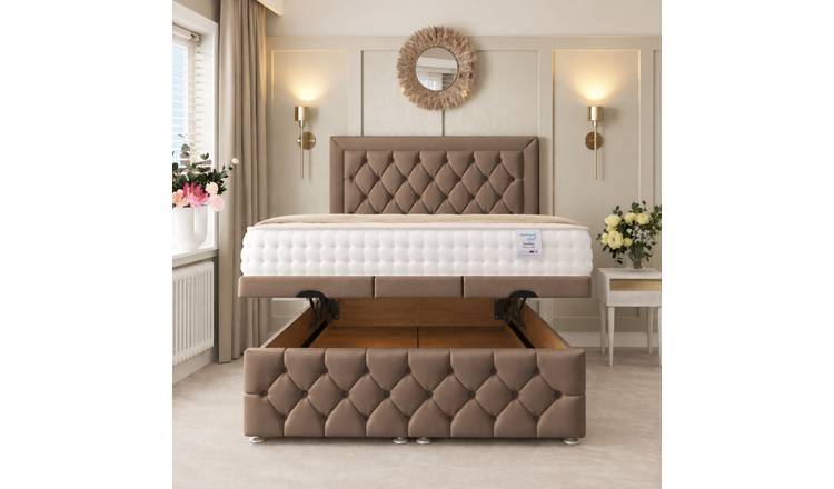 Bed Choices Hilton King Size Ottoman Divan Bed with 54" Headboard - Brown