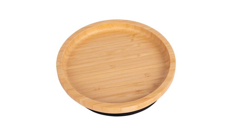 Tiny Dining Children's Bamboo Suction Round Plate - Black
