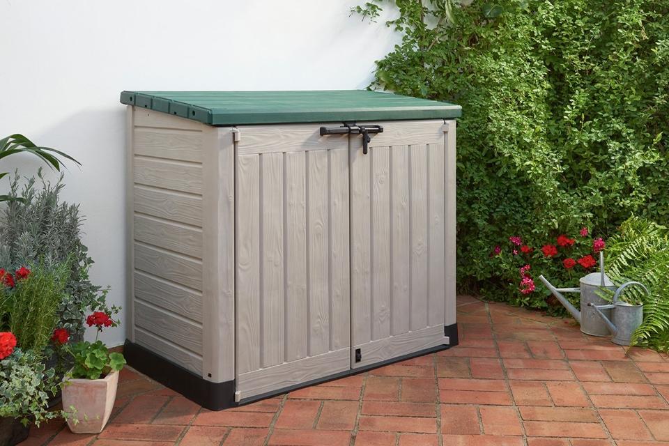 Keter Store It Out Max 1200L garden storage.