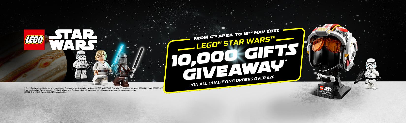 Lego star wars 10000 gifts give away. On all qualify orders over £20.