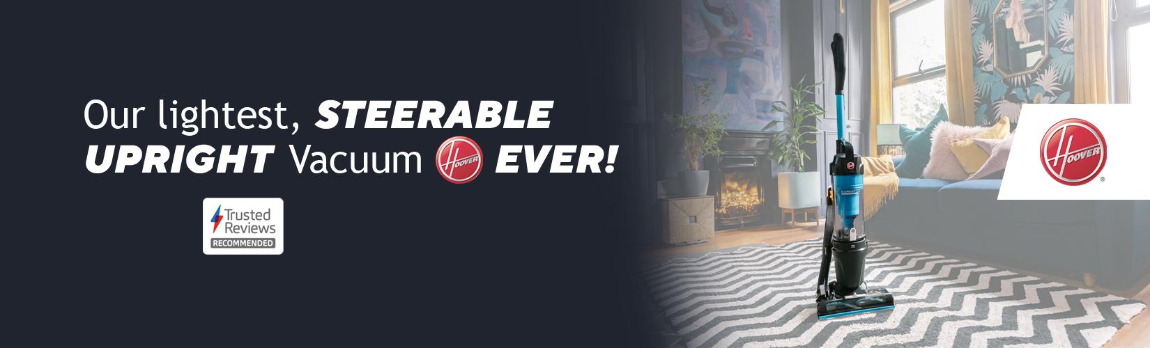 Our lightest, steerable upright Hoover vacuum ever!