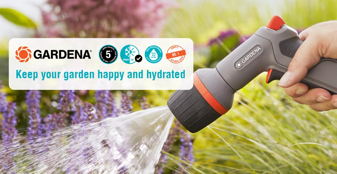Gardena. Keep your garden happy and hydrated.