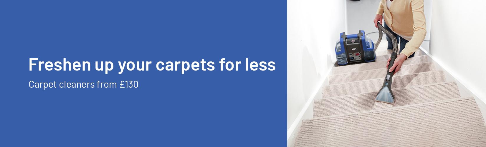 Freshen up your carpets for less. Carpet cleaners from £130.