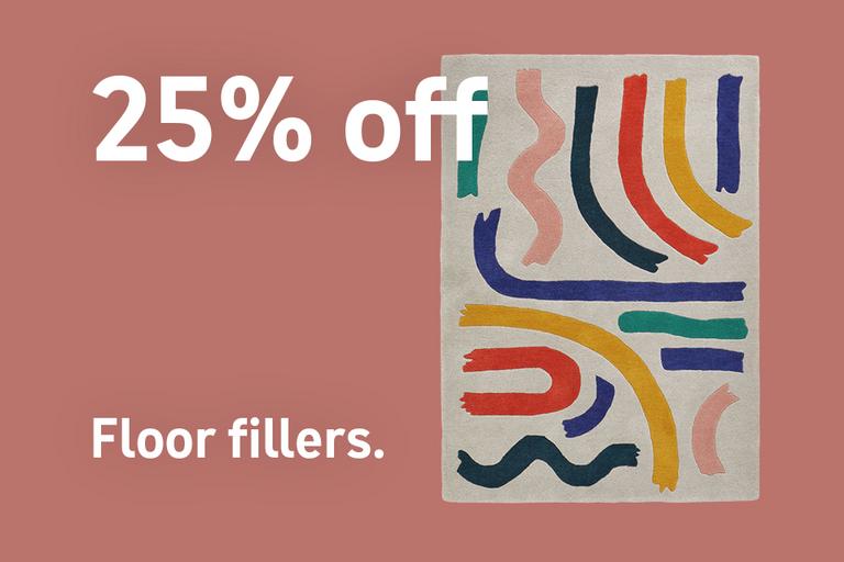 Save 25% off indoor rugs using code RUGS25.