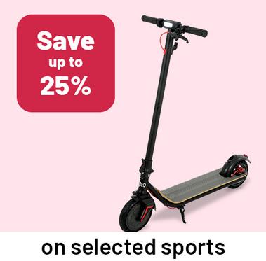 Save up to 25% on selected sports.