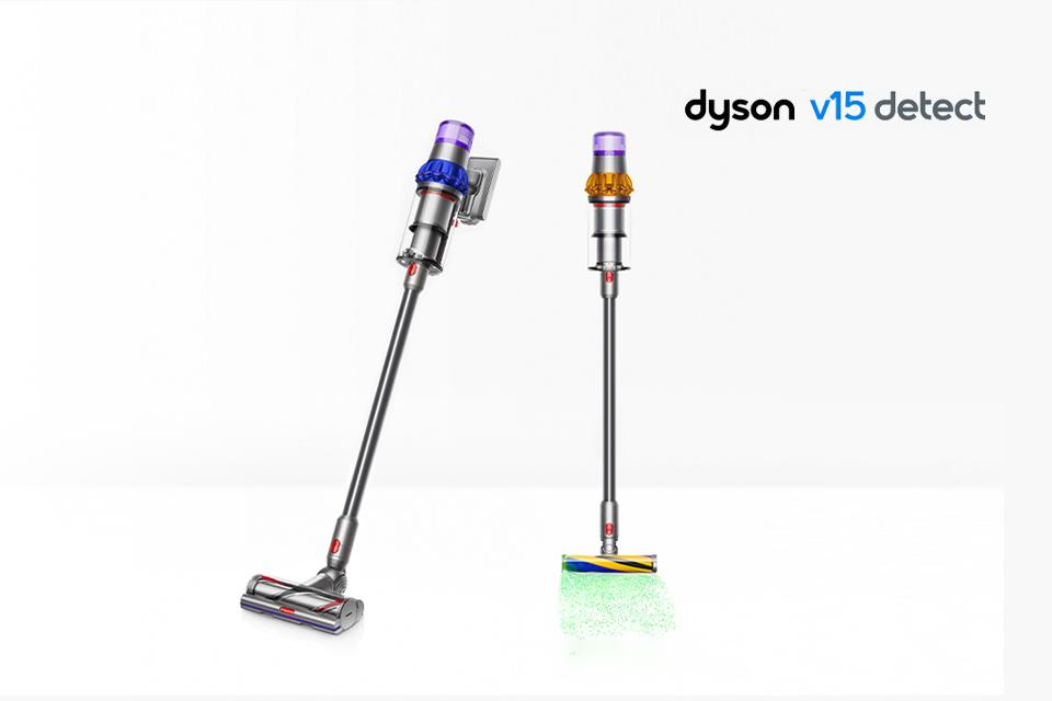 2 Dyson V15 cordless vacuum cleaners.