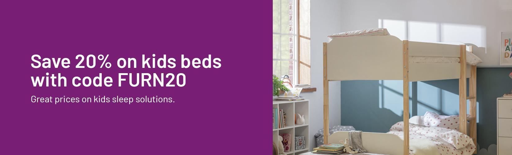 Save 20% on kids beds with code FURN20.