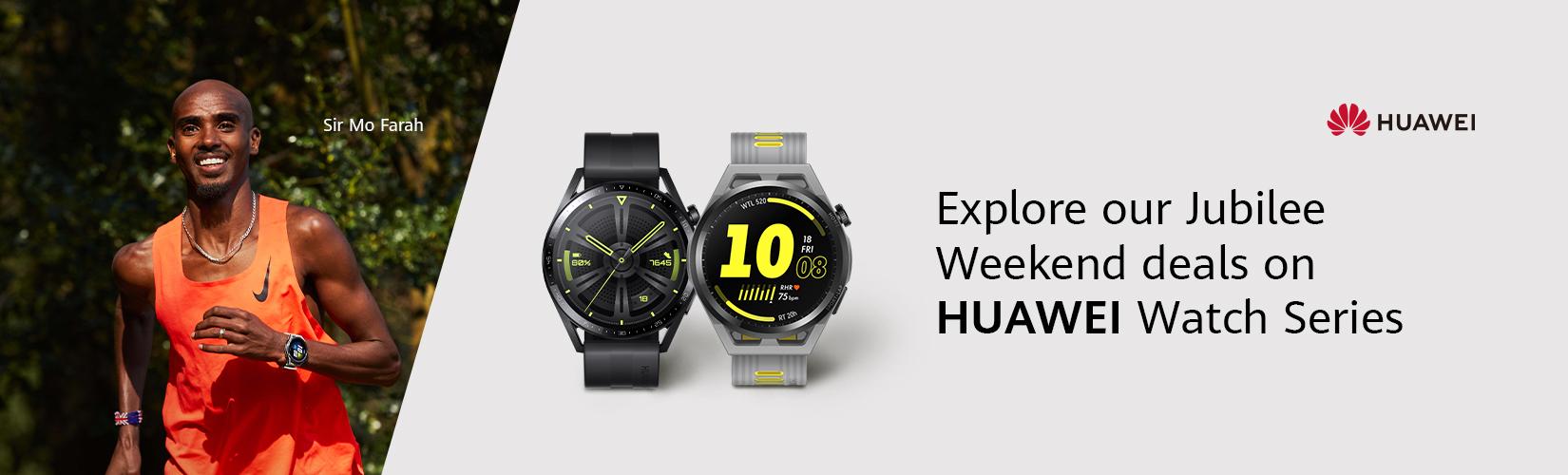 Explore our Jubilee weekend deals on Huawei watch series.