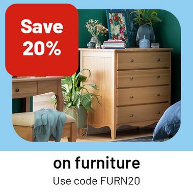 Save 20% on furniture. Use code FURN20.