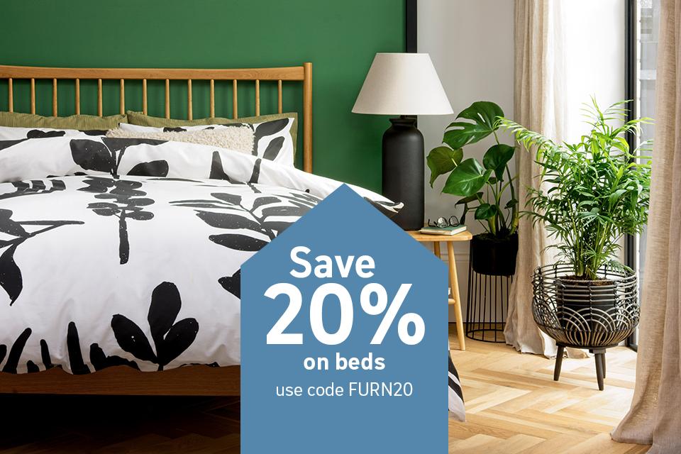 Save 20% on beds using code FURN20.