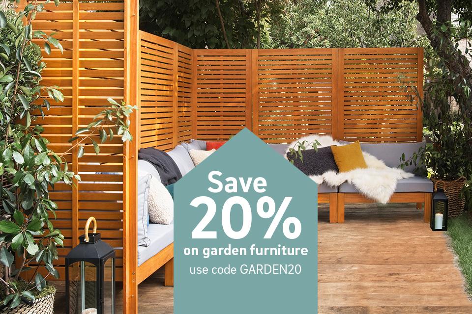 Save 20% on garden furniture using code GARDEN20.