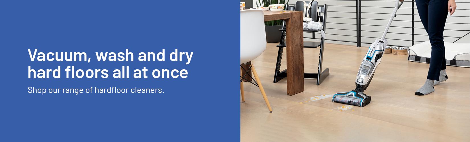 Vacuum, wash and dry hard floors all at once. Shop our range of hardfloor cleaners.