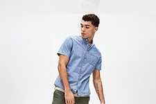 Man wearing blue shirt