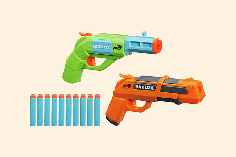 Two Nerf Roblox Jailbreak Armoury blasters with 10 darts.
