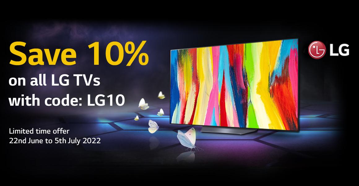 Save 10% on all LG TVs with code: LG10.